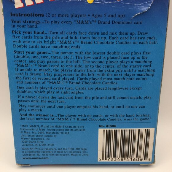 RoseArt M&Ms Domino Cards Set 2 Packs of 28 Cards Official Licensed Product Game - Picture 5 of 6